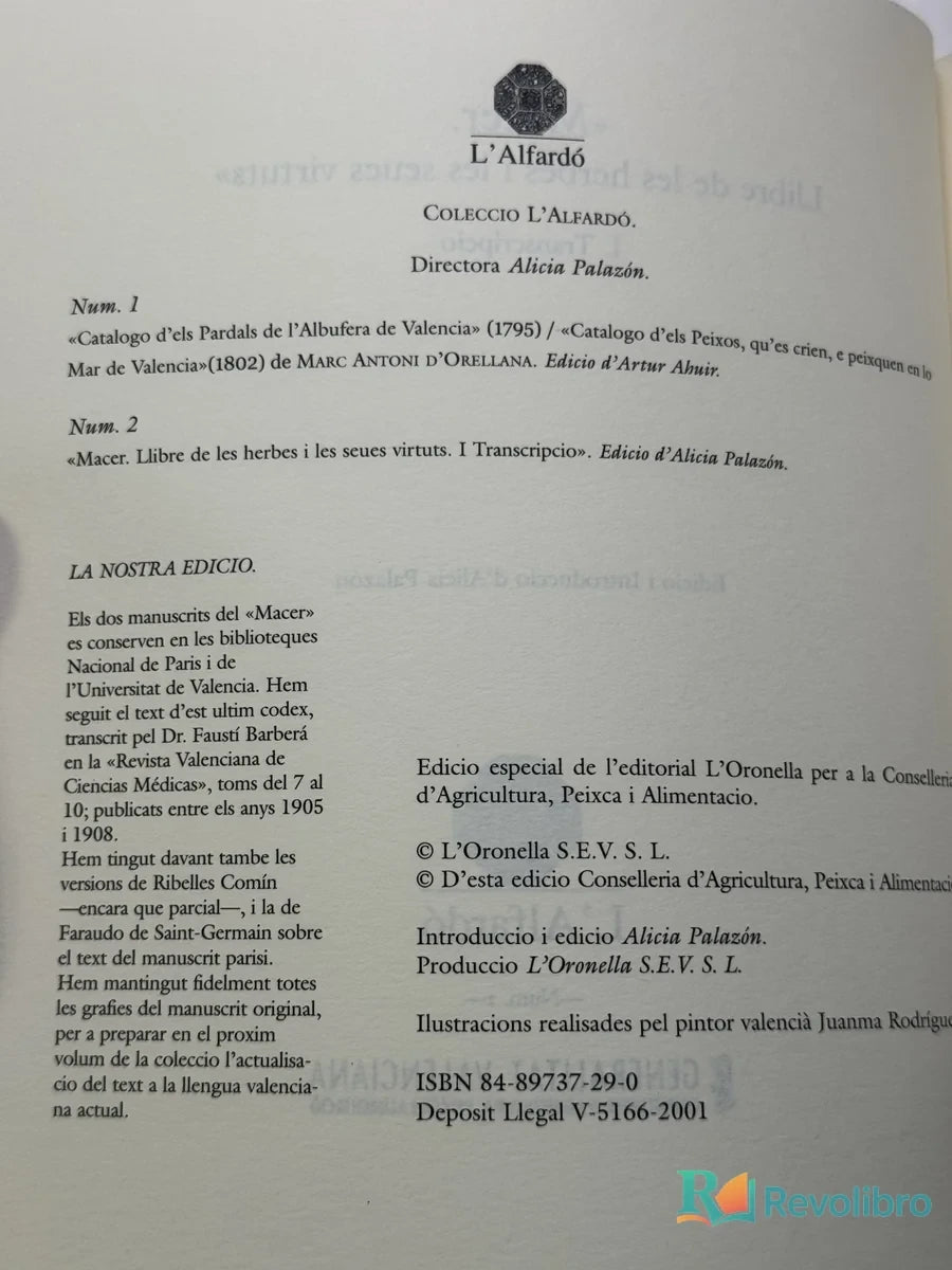 Foto 2 de Llibre de les Herbes i les Seues Virtuts de Macer, libro de segunda mano