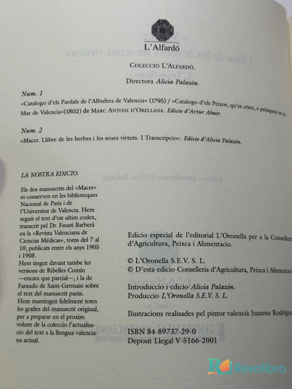 Foto 2 de Llibre de les Herbes i les Seues Virtuts de Macer, libro de segunda mano