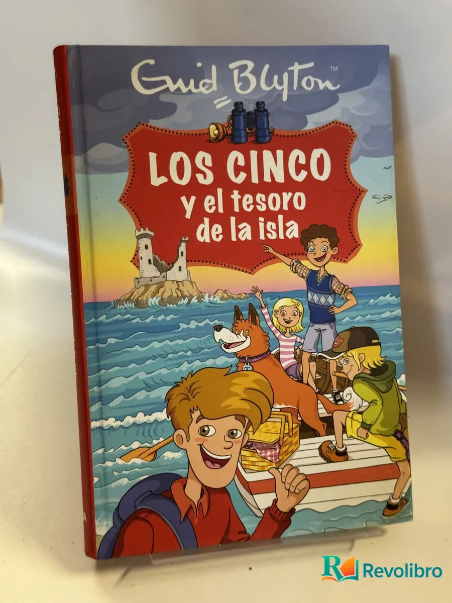 Portada de LOS CINCO y el tesoro de la isla de Enid Blyton, libro de segunda mano