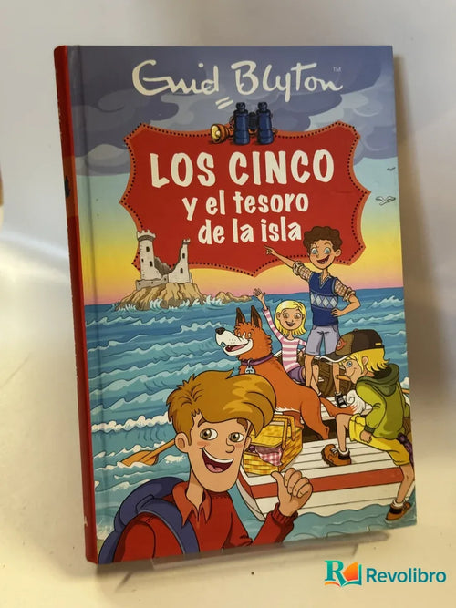 Portada de LOS CINCO y el tesoro de la isla de Enid Blyton, libro de segunda mano