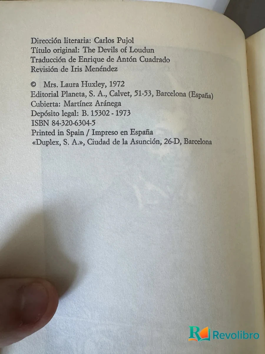 Foto 2 de Los Demonios de Loudun de Aldous Huxley, libro de segunda mano