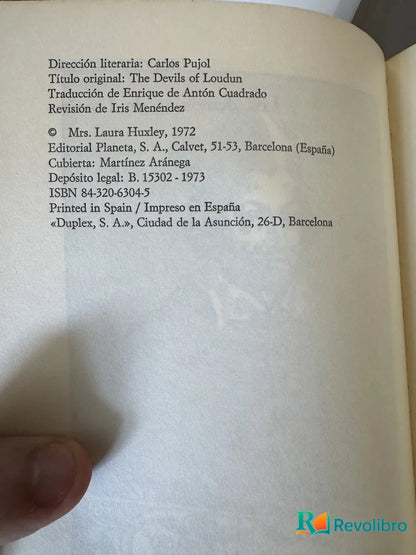 Foto 2 de Los Demonios de Loudun de Aldous Huxley, libro de segunda mano
