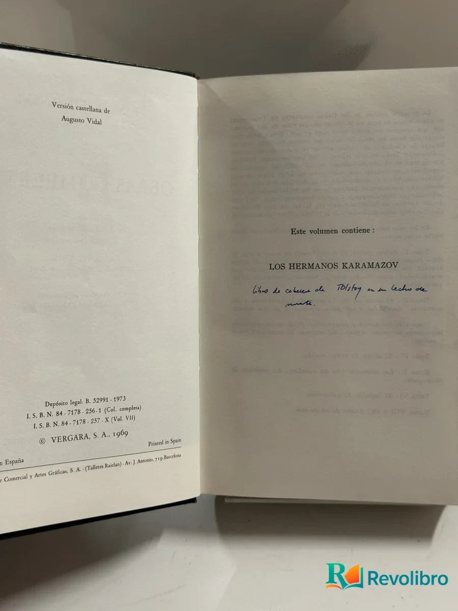 Portada de Los hermanos Karamazov de Fiódor Dostoyevski, libro de segunda mano