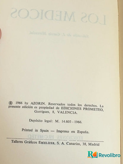 Foto 3 de Los médicos - 1ª edición de Azorín, libro de segunda mano