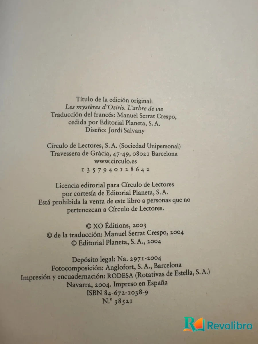 Foto 3 de Los misterios de Osiris II El árbol de vida de Christian Jacq, libro de segunda mano