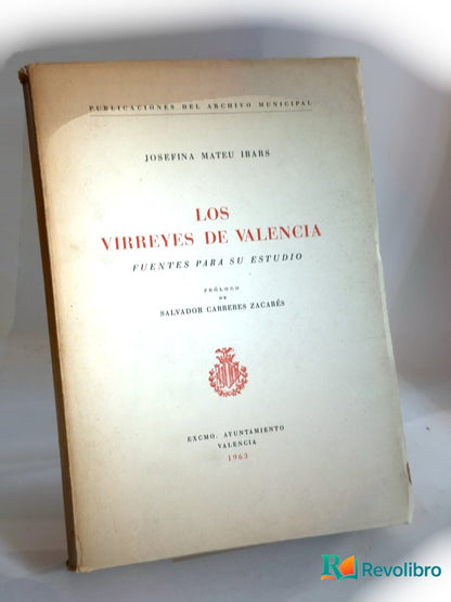Portada de Los virreyes de Valencia - 1ª edición de Josefina Mateu Ibars, libro de segunda mano
