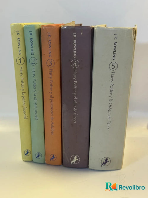 Portada de Lote 5 libros Harry Potter de J.K. Rowling, libro de segunda mano