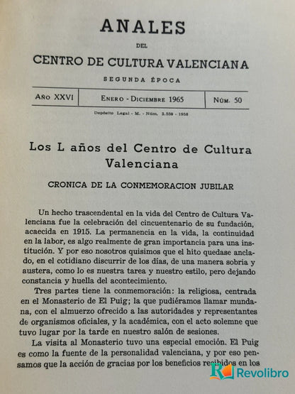 Foto 5 de Lote Anales del Centro de Cultura Valenciana 2 tomos de No disponible, libro de segunda mano