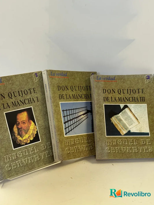 Portada de Lote Don Quijote de la Mancha 3 tomos de Miguel de Cervantes, libro de segunda mano