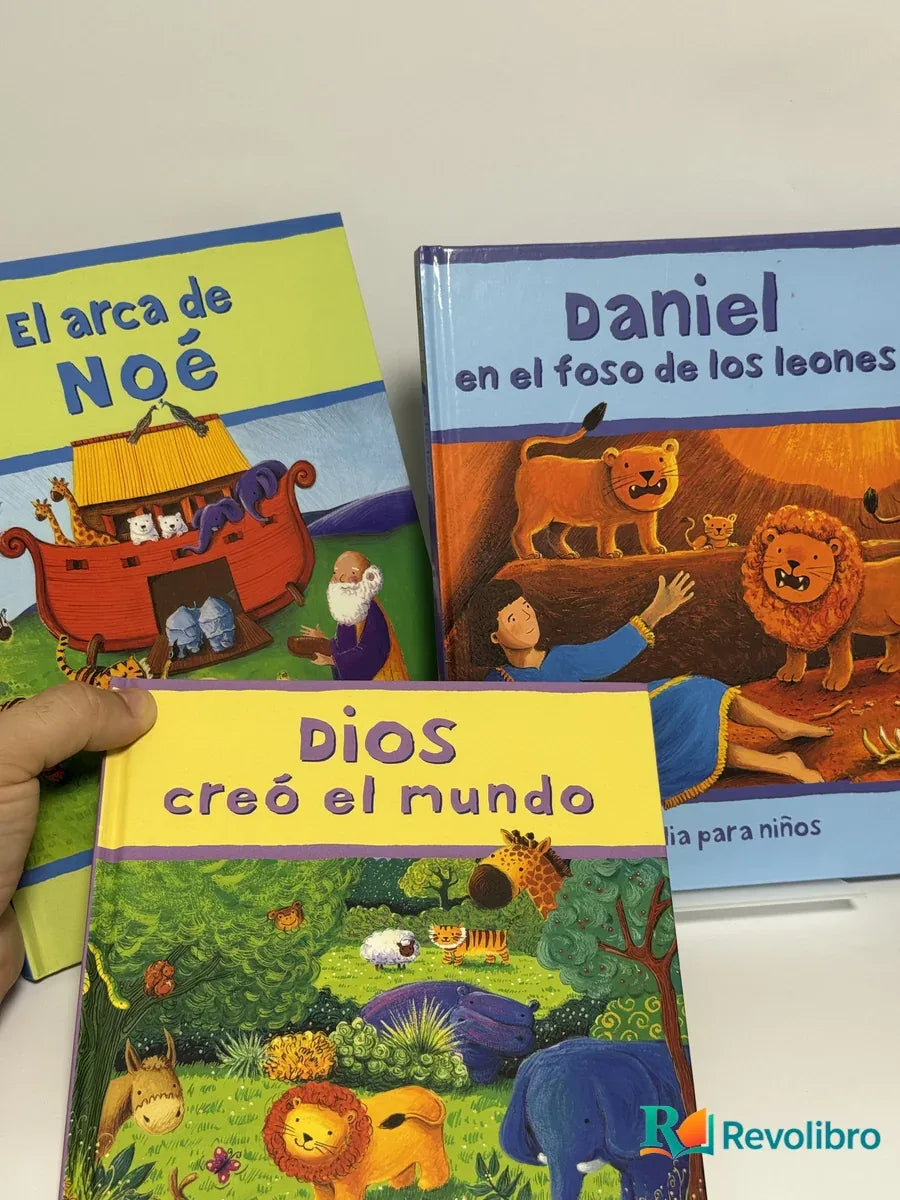 Portada de Lote El arca de Noé, dios creó el mundo y Daniel en el foso de los leones de no disponible, libro de segunda mano