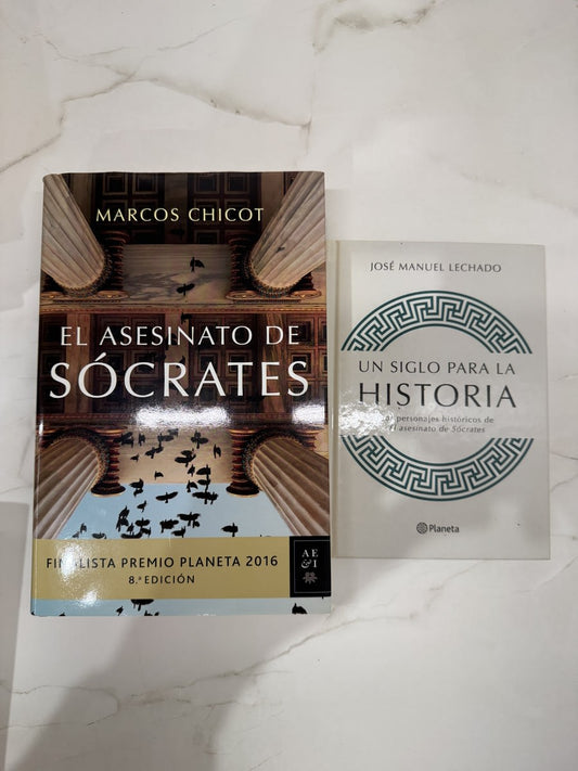 Portada de Lote: El asesinato de Sócrates + Un siglo ... - Marcos Chicot y José Manuel Lech de Marcos Chicot, libro de segunda mano