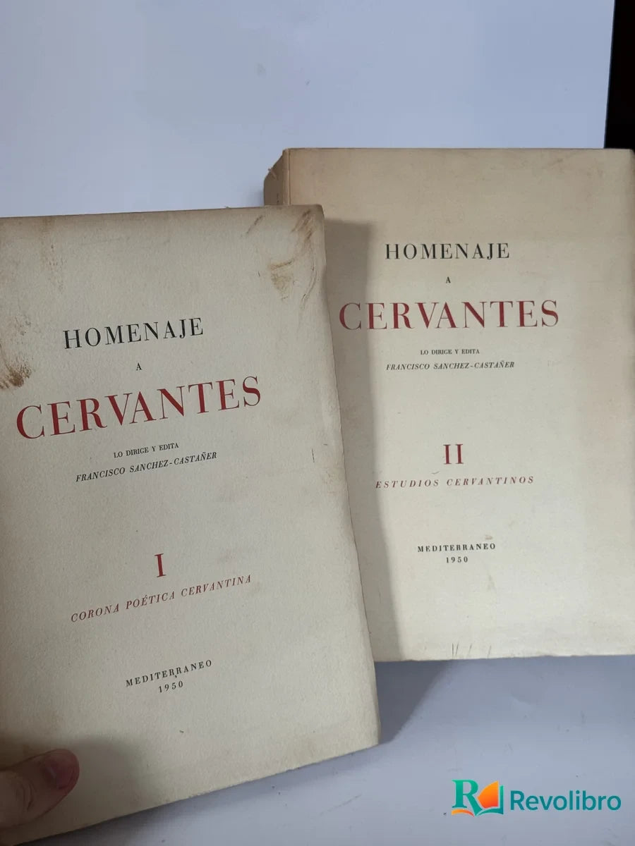 Portada de Lote Homenaje a Cervantes 2 tomos de Francisco Sánchez-Castellano, libro de segunda mano