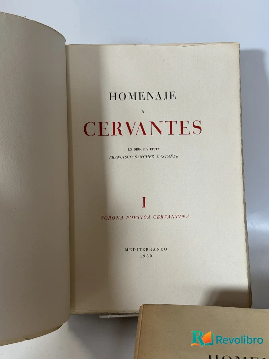 Foto 2 de Lote Homenaje a Cervantes 2 tomos de Francisco Sánchez-Castellano, libro de segunda mano