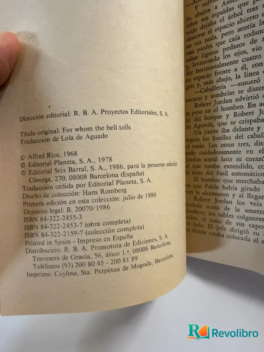 Foto 3 de Lote Por quién doblan las campanas 2 tomos de Ernest Hemingway, libro de segunda mano