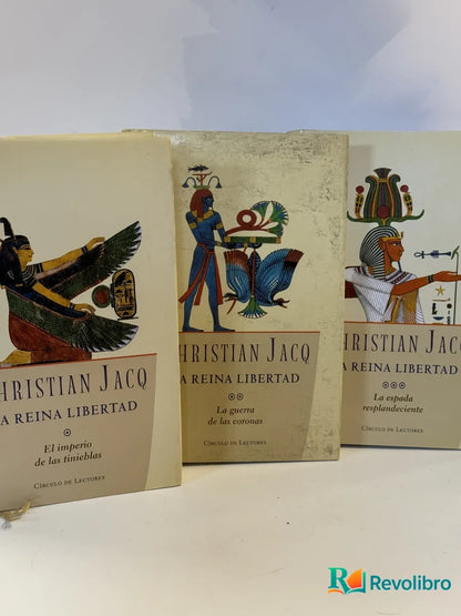 Portada de Lote Trilogía La Reina Libertad completa de Christian Jacq, libro de segunda mano