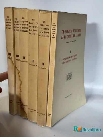 Portada de Lote VIII Congreso de Historia de la Corona de Aragón 5 tomos de No disponible, libro de segunda mano