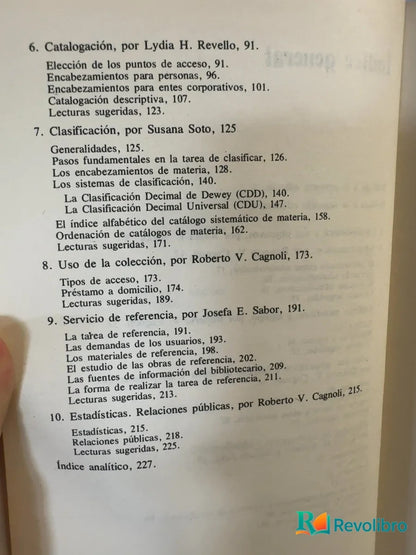 Foto 4 de Manual de Bibliotecología de Josefa E. Sabor, libro de segunda mano