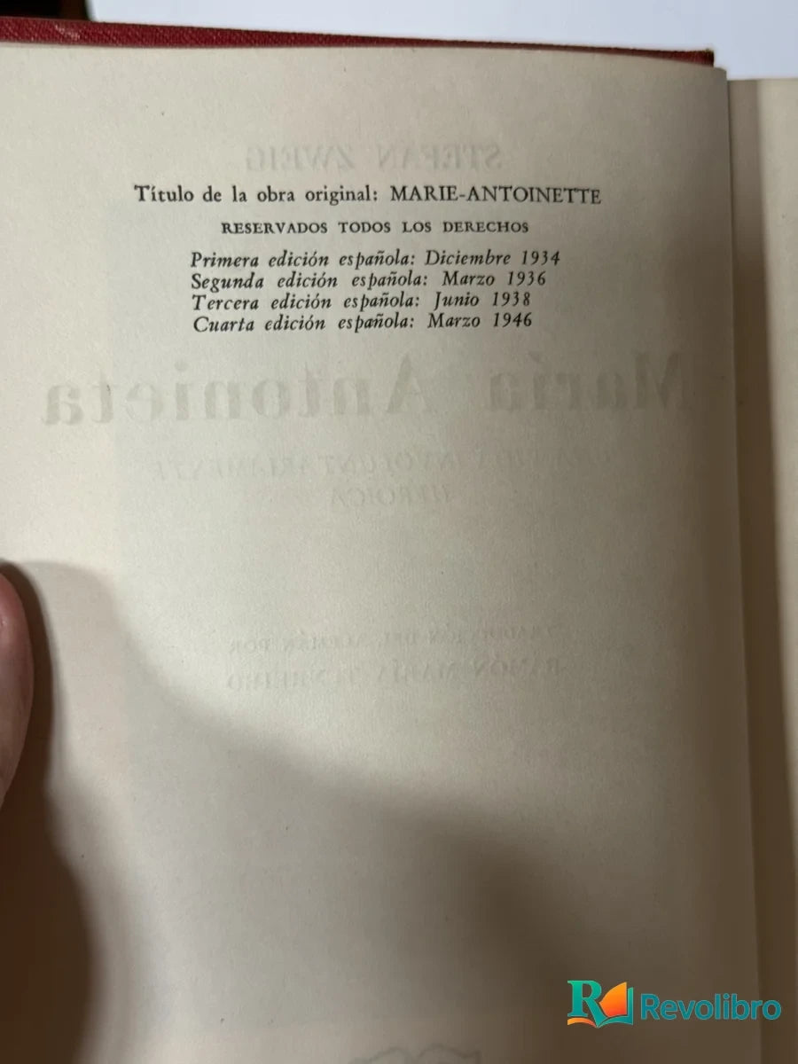 Foto 2 de María Antonieta de Stefan Zweig, libro de segunda mano