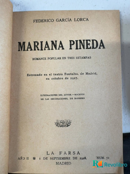 Foto 3 de Mariana Pineda - 1ª edición de Federico García Lorca, libro de segunda mano