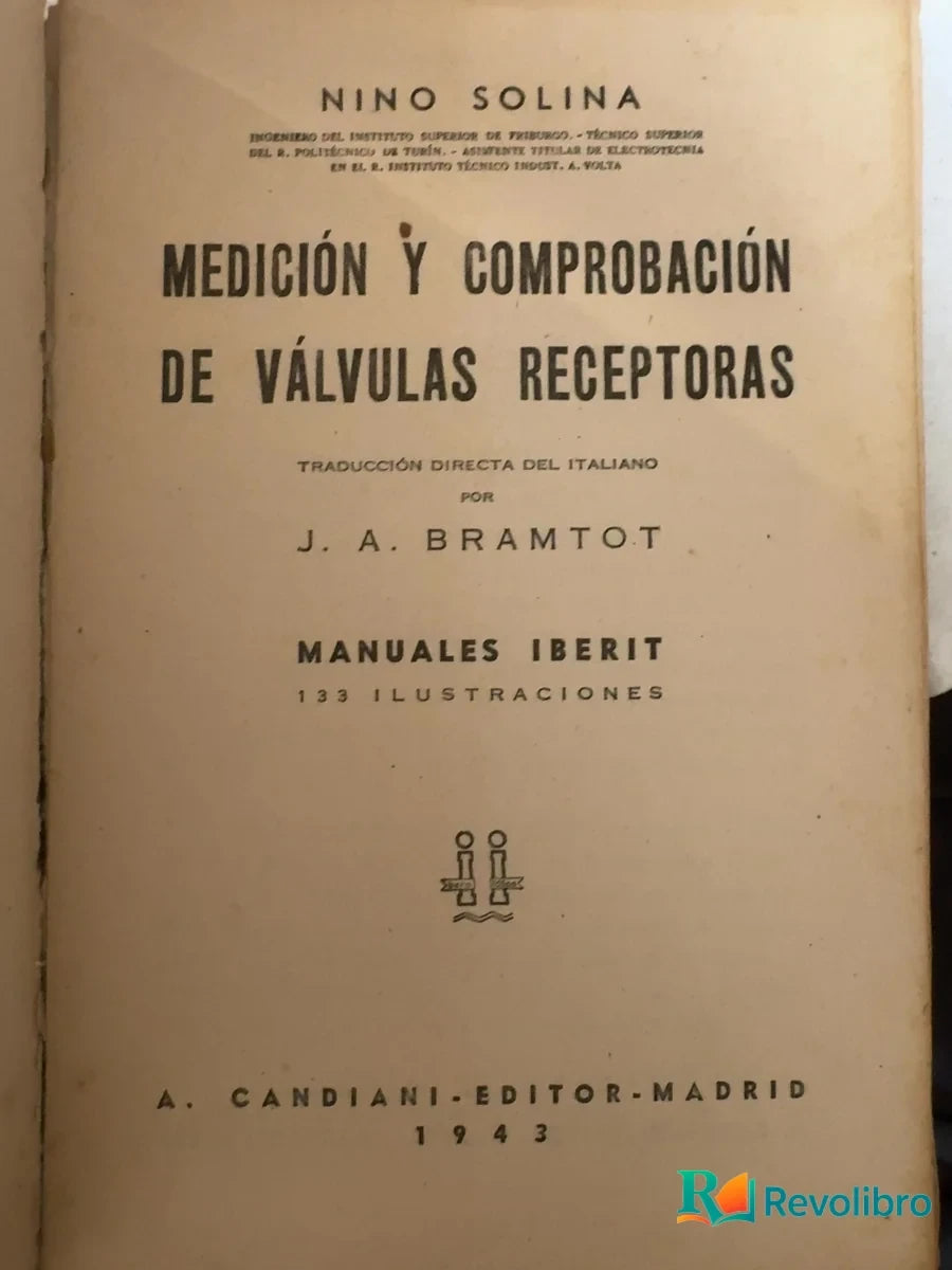 Foto 3 de Medición y comprobación de válvulas receptoras de Nino Solina, libro de segunda mano