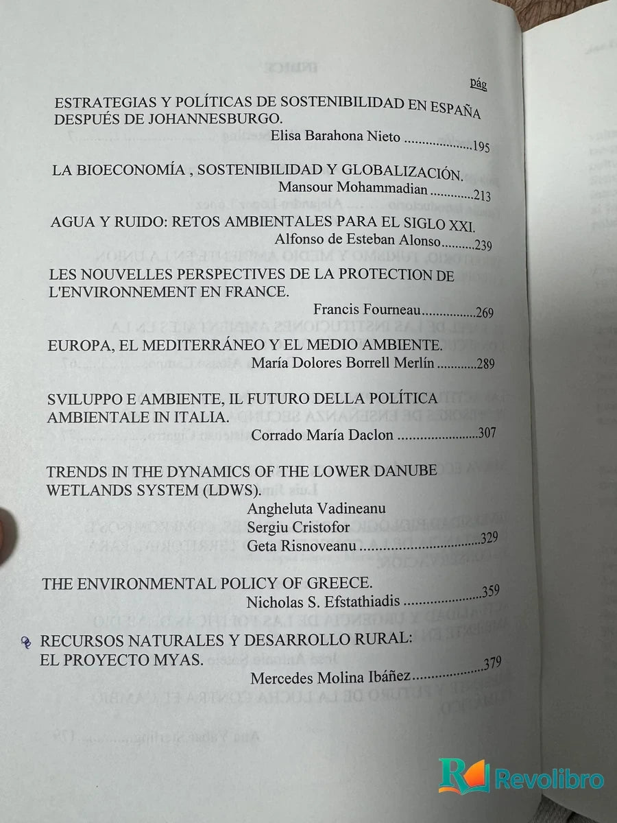 Foto 3 de Medio Ambiente y Desarrollo Sostenible en los Países Mediterráneos de la Unión Europea de Alejandro López López y María Dolores Borrell Martín, libro de segunda mano