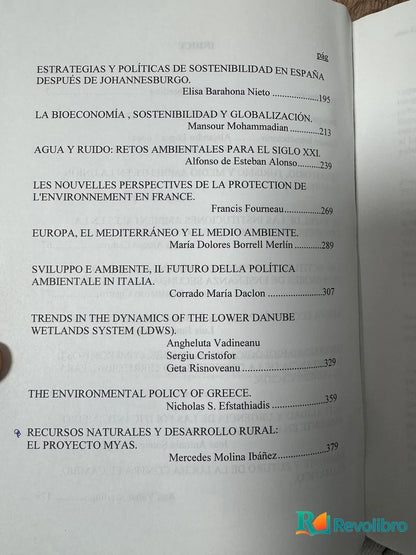 Foto 3 de Medio Ambiente y Desarrollo Sostenible en los Países Mediterráneos de la Unión Europea de Alejandro López López y María Dolores Borrell Martín, libro de segunda mano