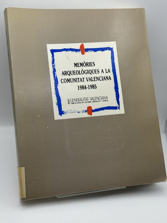 Memories Arqueologiques a la Comunitat valenciana 1984-1988 - Portada
