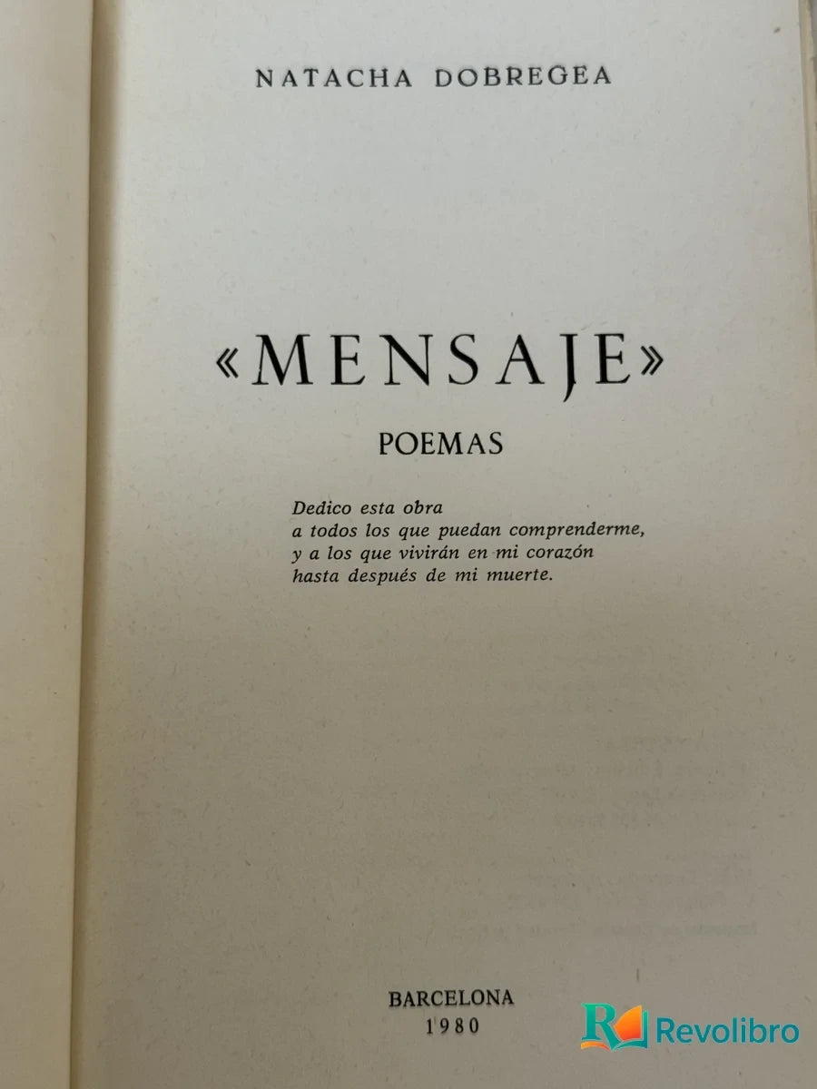 Foto 2 de Mensaje de Natacha Dobrega, libro de segunda mano