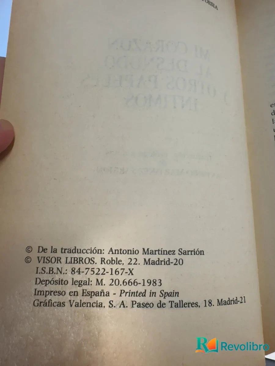 Foto 3 de Mi corazón al desnudo y otros papeles íntimos - 1ª edición de Charles Baudelaire, libro de segunda mano
