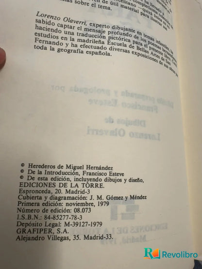 Foto 3 de Miguel Hernández para niños - 1ª edición de Miguel Hernández, libro de segunda mano