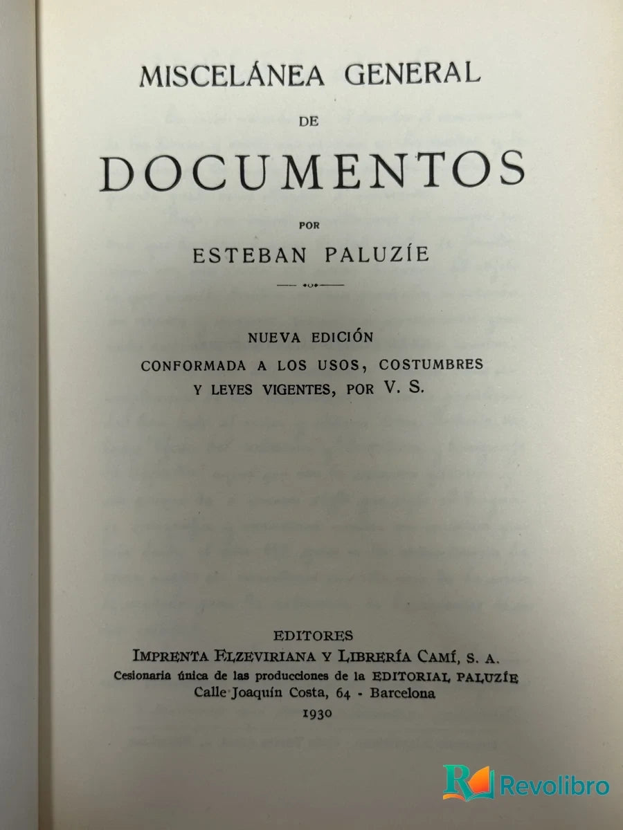 Foto 2 de Miscelánea de Documentos de Esteban Paluzíe, libro de segunda mano