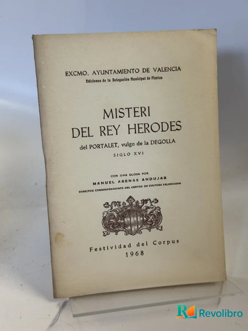 Portada de Misteri del Rey Herodes de Manuel Arenas Andújar, libro de segunda mano