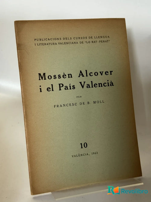 Portada de Mossèn Alcover i el País Valencià de Francesc de B. Moll, libro de segunda mano