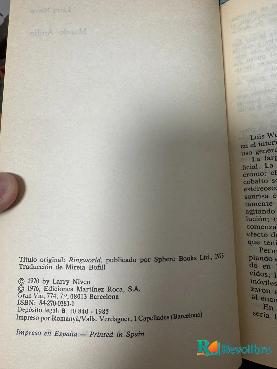 Foto 2 de Mundo Anillo de Larry Niven, libro de segunda mano