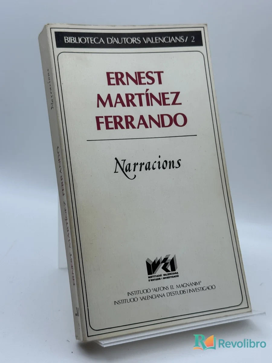 Portada de Narracions de Ernest Martínez Ferrando, libro de segunda mano