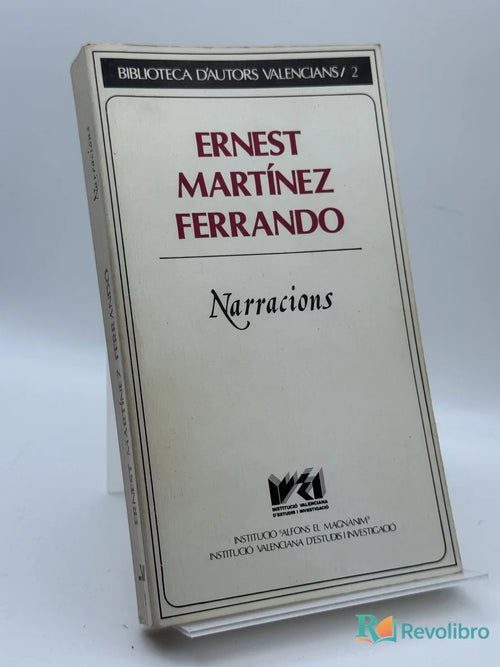 Portada de Narracions de Ernest Martínez Ferrando, libro de segunda mano