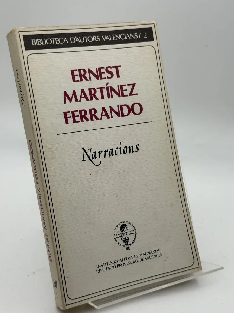 Portada de Narracions de Ernest Martínez Ferrando, libro de segunda mano