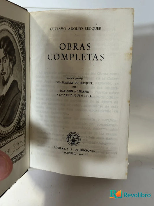 Portada de Obras Completas de Gustavo Adolfo Becquer, libro de segunda mano