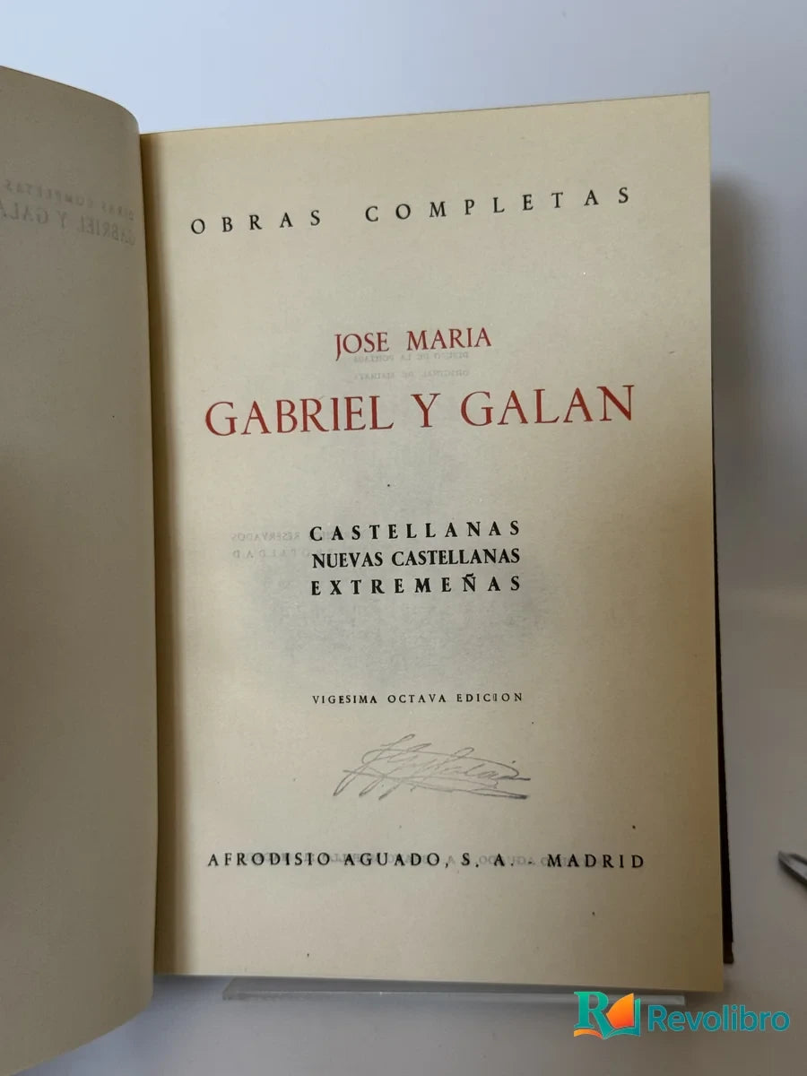 Portada de Obras completas de Jose Maria Gabriel y Galan, libro de segunda mano