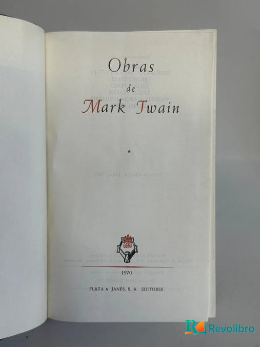 Portada de Obras de Mark Twain, libro de segunda mano