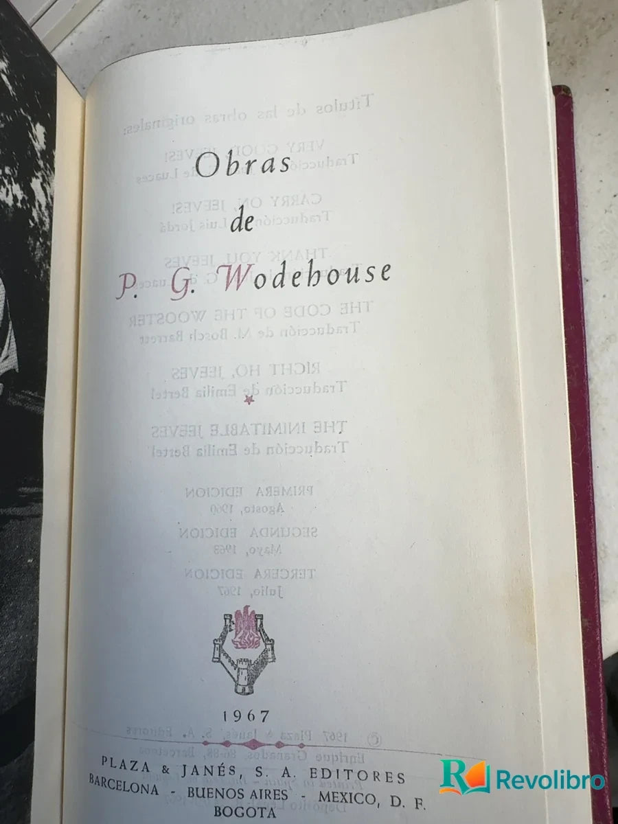 Portada de Obras de P. G. Wodehouse, libro de segunda mano