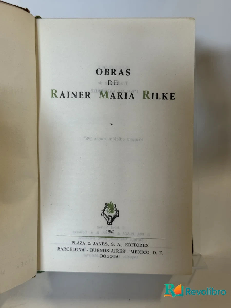 Portada de Obras de Rainer Maria Rilke, libro de segunda mano