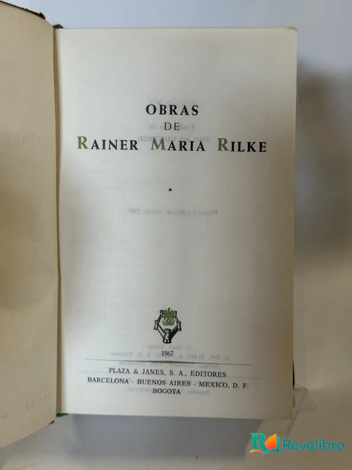 Portada de Obras de Rainer Maria Rilke, libro de segunda mano