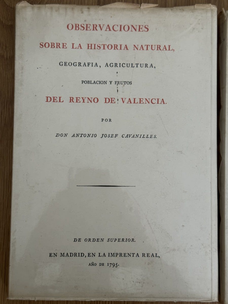 Foto 2 de Observaciones sobre la historia natural, geografí... - Don Antonio Josef Cavanil de Don Antonio Josef Cavanilles, libro de segunda mano
