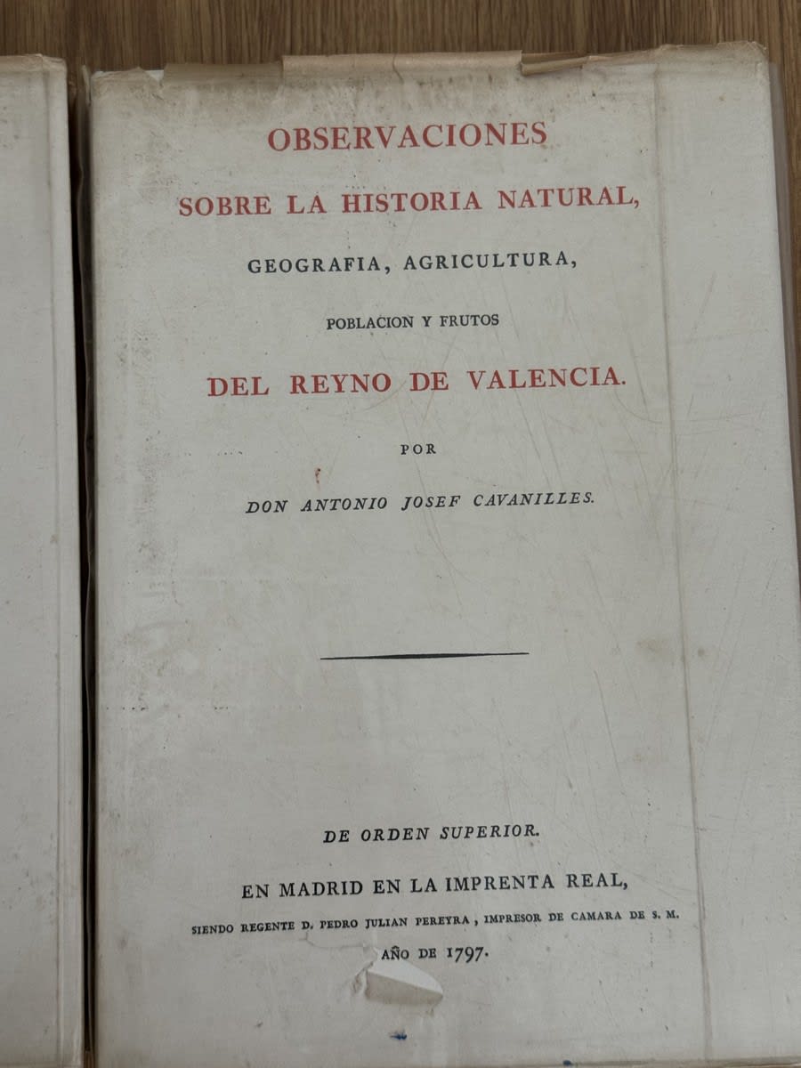 Foto 3 de Observaciones sobre la historia natural, geografí... - Don Antonio Josef Cavanil de Don Antonio Josef Cavanilles, libro de segunda mano