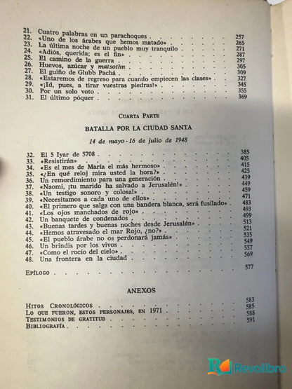 Foto 5 de Oh Jerusalén de Dominique Lapierre, libro de segunda mano