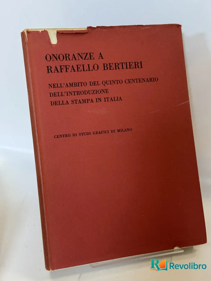 Portada de Onoranze a Raffaello Bertieri de no disponible, libro de segunda mano