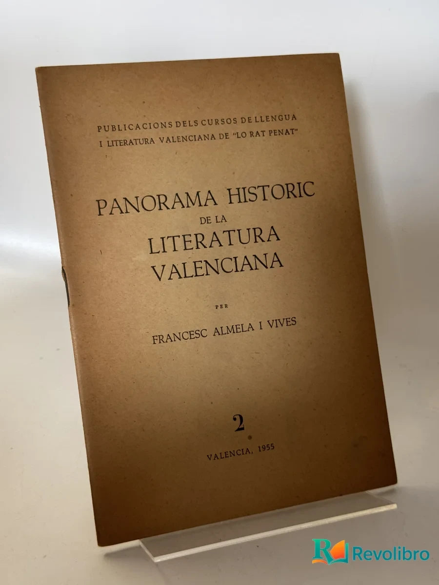 Portada de Panorama Historic de la Literatura Valenciana de Francesc Almeia I Vives, libro de segunda mano