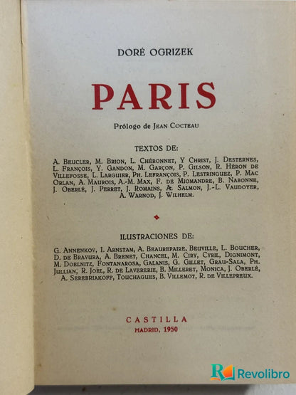 Portada de Paris de Doré Ogrizek, libro de segunda mano