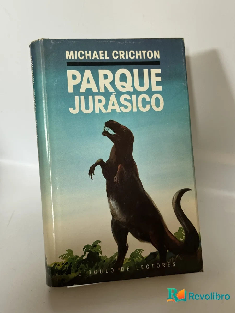 Portada de Parque Jurásico de Michael Crichton, libro de segunda mano